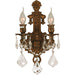 Versailles French Gold Clear Crystal 2 Light Wall Sconce - Wall Sconces