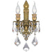 Versailles French Gold Clear Crystal 2 Light Wall Sconce - Wall Sconces
