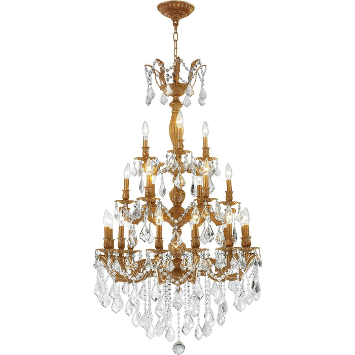 Versailles French Gold Clear Crystal 21 Light Chandelier - Chandeliers