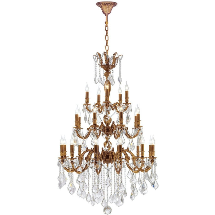Versailles French Gold Clear Crystal 25 Light Chandelier - Chandeliers