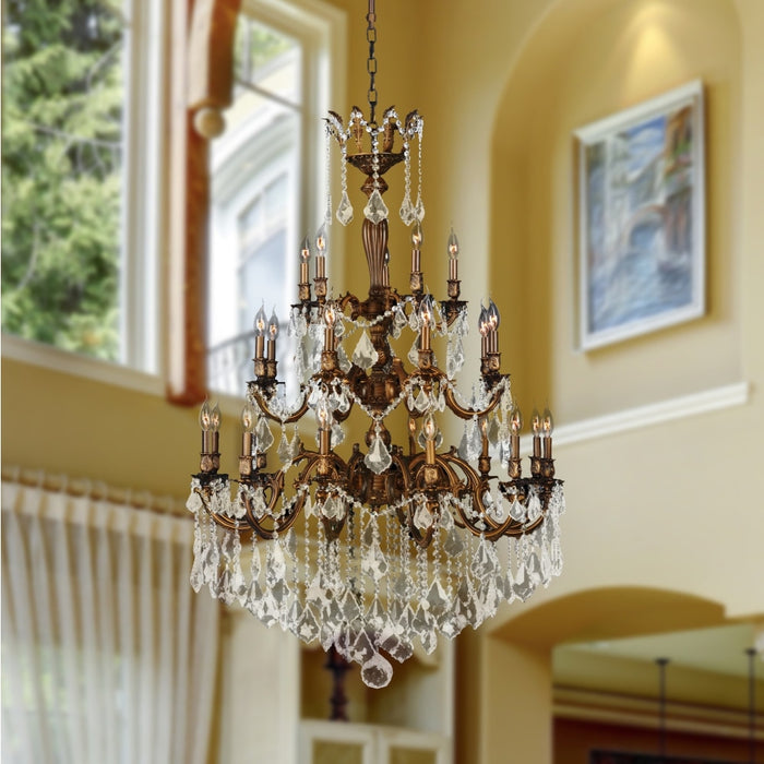 Versailles French Gold Clear Crystal 25 Light Chandelier - Chandeliers