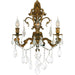 Versailles French Gold Clear Crystal 3 Light Wall Sconce - Wall Sconces