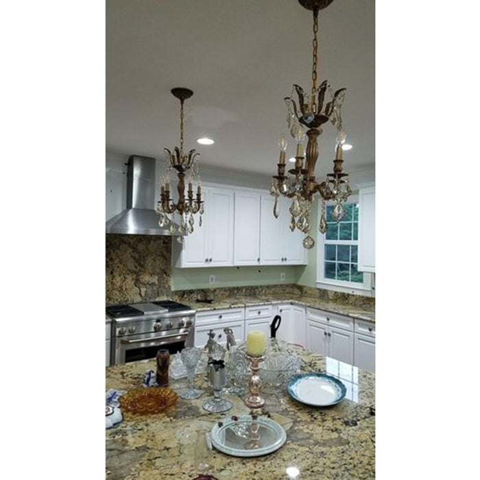 Versailles French Gold Clear Crystal 5 Light Chandelier - Chandeliers