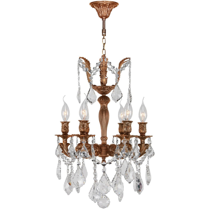 Versailles French Gold Clear Crystal 6 Light Chandelier - Chandeliers