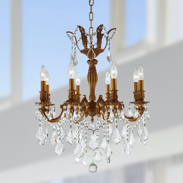 Versailles French Gold Clear Crystal 8 Light Chandelier - Chandeliers