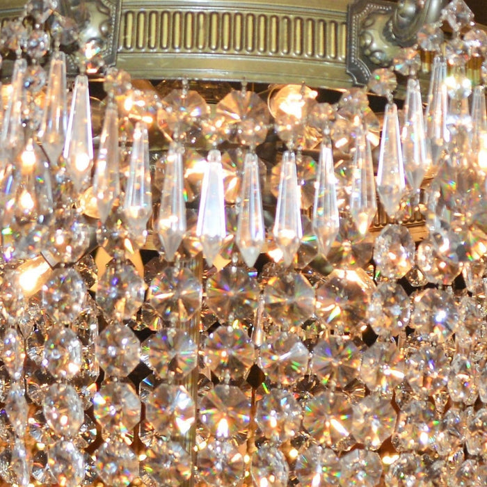 Winchester Antique Bronze Clear Crystal 12 Light Chandelier - Chandeliers