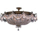 Winchester Antique Bronze Clear Crystal 12 Light Semi-Flushmount - Semi-Flushmounts