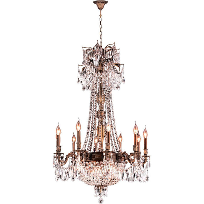 Winchester Antique Bronze Clear Crystal 15 Light Chandelier - Chandeliers