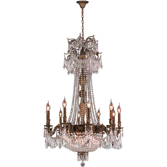 Winchester Antique Bronze Clear Crystal 18 Light Chandelier - Chandeliers