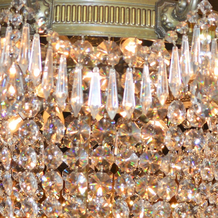 Winchester Antique Bronze Clear Crystal 3 Light Chandelier - Chandeliers