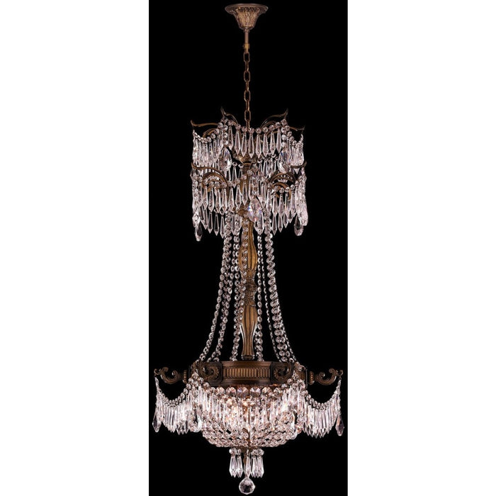 Winchester Antique Bronze Clear Crystal 3 Light Chandelier - Chandeliers