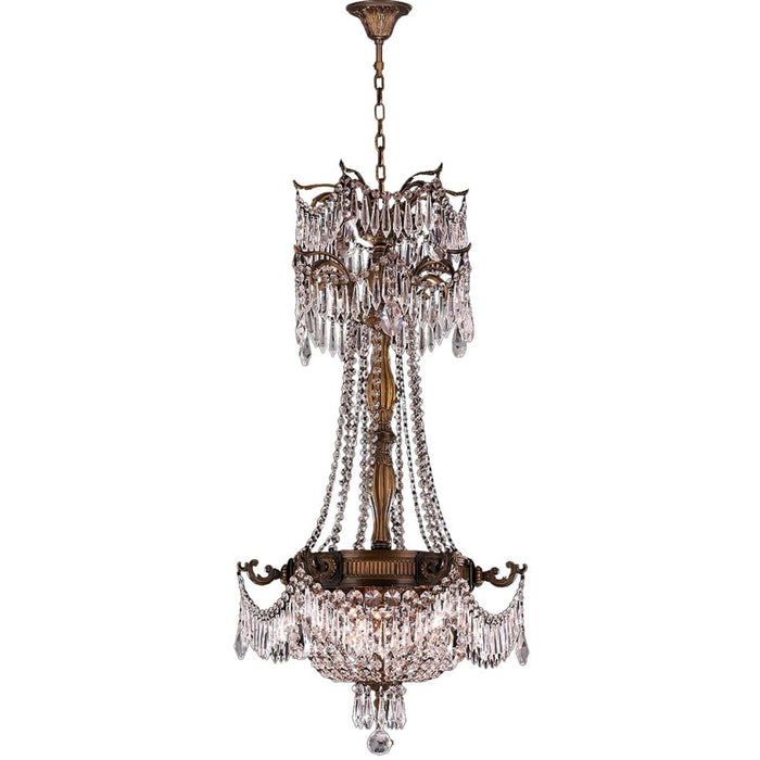 Winchester Antique Bronze Clear Crystal 3 Light Chandelier - Chandeliers