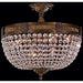 Winchester Antique Bronze Clear Crystal 6 Light Semi-Flushmount - Semi-Flushmounts