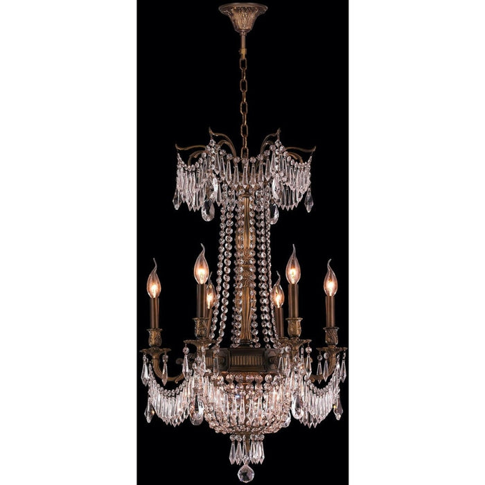 Winchester Antique Bronze Clear Crystal 9 Light Chandelier - Chandeliers