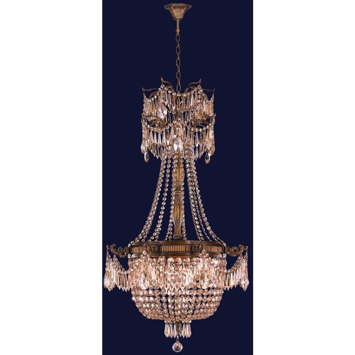 Winchester Antique Bronze Golden Teak Crystal 4 Light Chandelier - Chandeliers