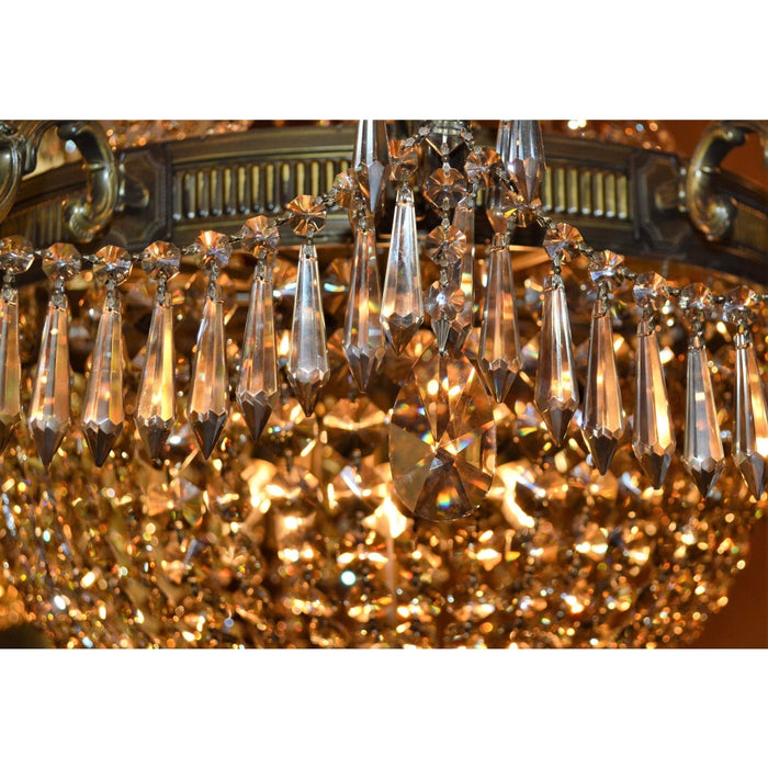 Winchester Antique Bronze Golden Teak Crystal 4 Light Chandelier - Chandeliers