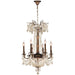 Winchester Antique Bronze Golden Teak Crystal 9 Light Chandelier - Chandeliers