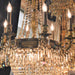 Winchester Antique Bronze Golden Teak Crystal 9 Light Chandelier - Chandeliers