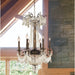 Winchester Antique Bronze Golden Teak Crystal 9 Light Chandelier - Chandeliers