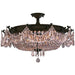 Winchester Dark Bronze Clear Crystal 10 Light Semi-Flushmount - Semi-Flushmounts