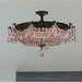 Winchester Dark Bronze Clear Crystal 10 Light Semi-Flushmount - Semi-Flushmounts