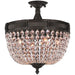 Winchester Dark Bronze Clear Crystal 4 Light Semi-Flushmount - Semi-Flushmounts