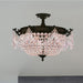 Winchester Dark Bronze Clear Crystal 4 Light Semi-Flushmount - Semi-Flushmounts