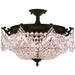 Winchester Dark Bronze Clear Crystal 4 Light Semi-Flushmount - Semi-Flushmounts