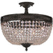 Winchester Dark Bronze Clear Crystal 6 Light Semi-Flushmount - Semi-Flushmounts