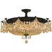 Winchester Dark Bronze Golden Teak Crystal 10 Light Semi-Flushmount - Semi-Flushmounts