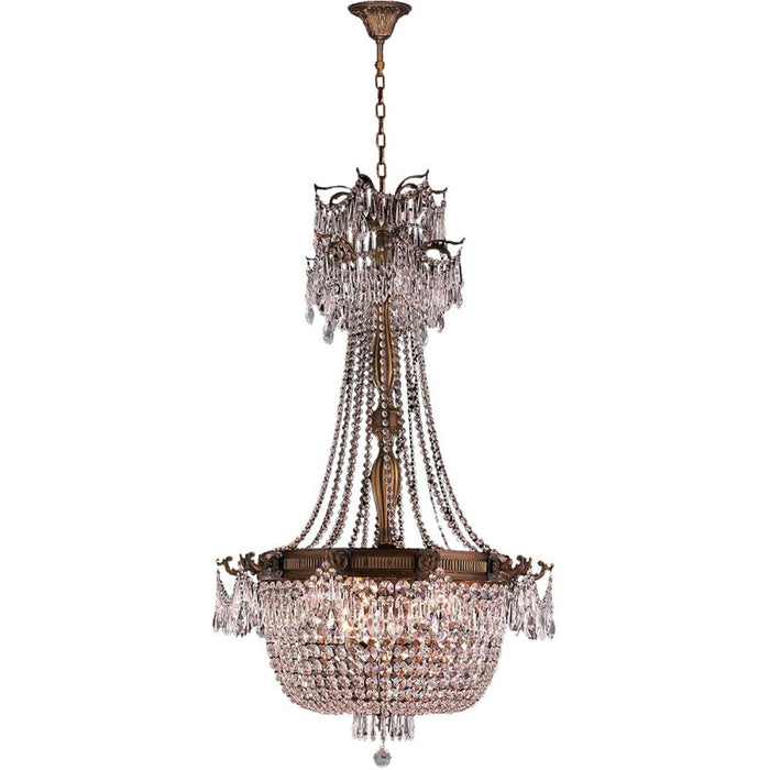Winchester French Gold Clear Crystal 10 Light Chandelier - Chandeliers