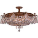 Winchester French Gold Clear Crystal 10 Light Semi-Flushmount - Semi-Flushmounts