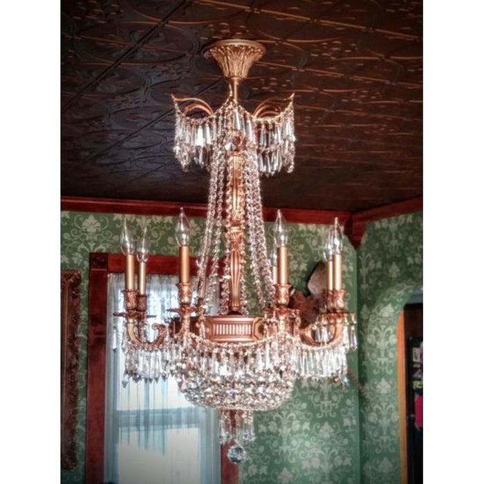Winchester French Gold Clear Crystal 12 Light Chandelier - Chandeliers