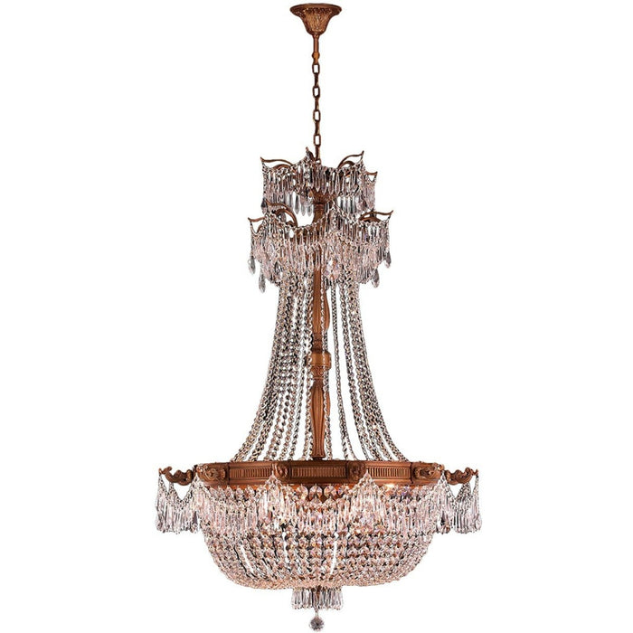 Winchester French Gold Clear Crystal 12 Light Chandelier - Chandeliers