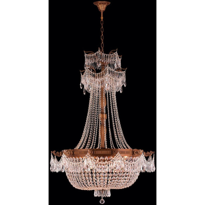 Winchester French Gold Clear Crystal 12 Light Chandelier - Chandeliers