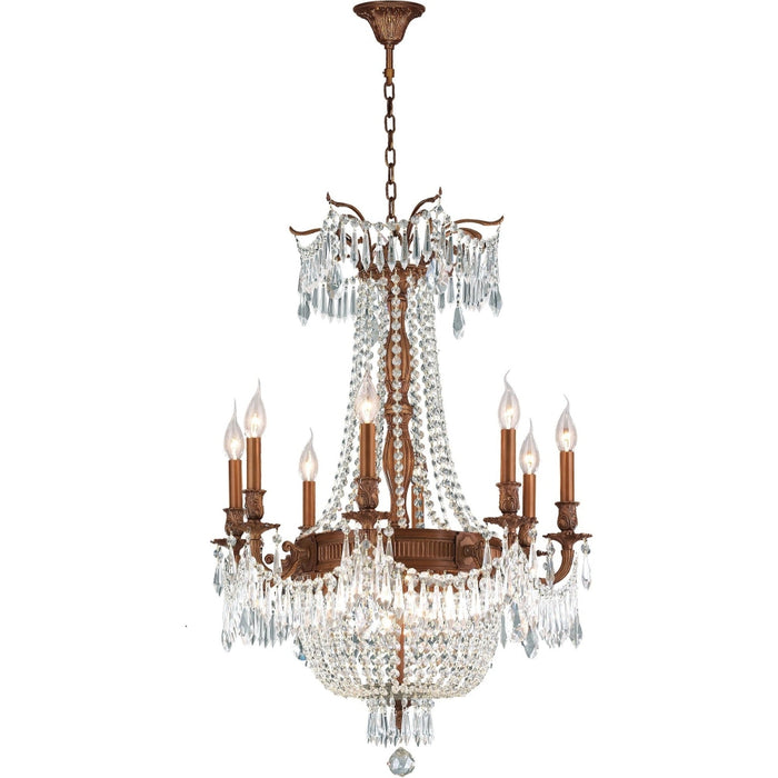 Winchester French Gold Clear Crystal 12 Light Chandelier - Chandeliers