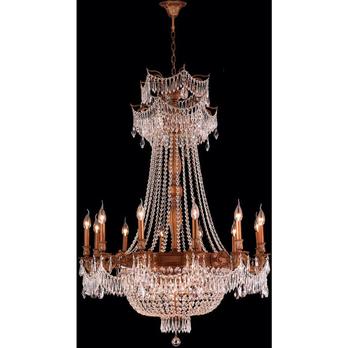 Winchester French Gold Clear Crystal 18 Light Chandelier - Chandeliers