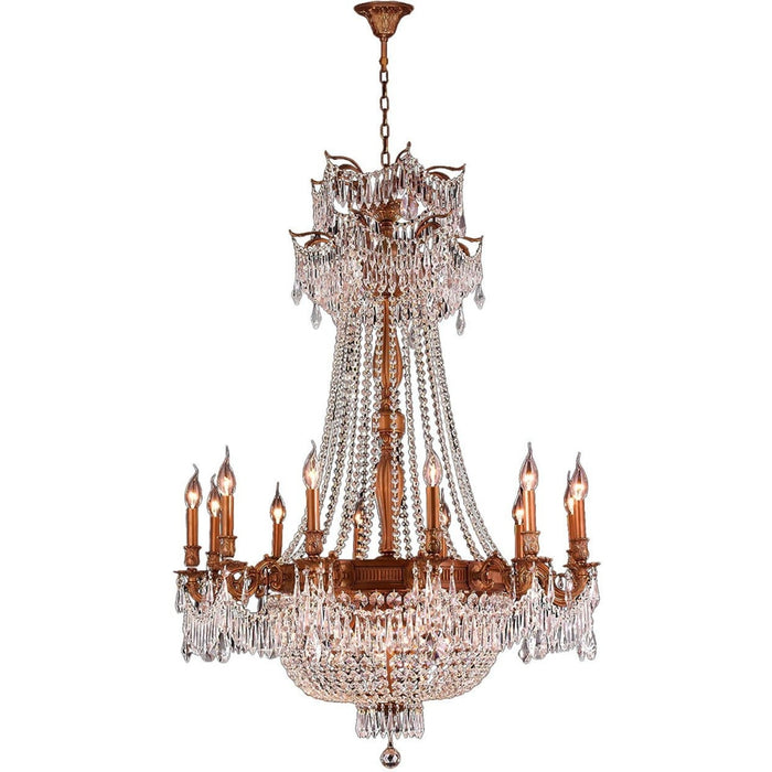 Winchester French Gold Clear Crystal 18 Light Chandelier - Chandeliers