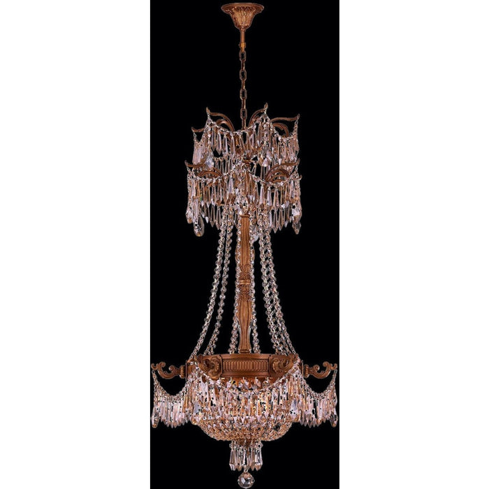 Winchester French Gold Clear Crystal 3 Light Chandelier - Chandeliers