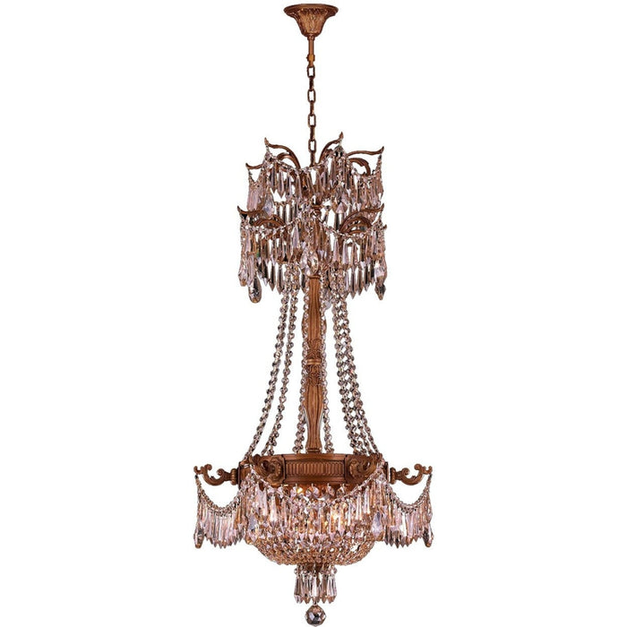 Winchester French Gold Clear Crystal 3 Light Chandelier - Chandeliers