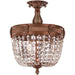 Winchester French Gold Clear Crystal 3 Light Semi-Flushmount - Semi-Flushmounts
