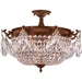 Winchester French Gold Clear Crystal 3 Light Semi-Flushmount - Semi-Flushmounts