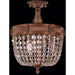 Winchester French Gold Clear Crystal 3 Light Semi-Flushmount - Semi-Flushmounts
