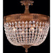 Winchester French Gold Clear Crystal 4 Light Semi-Flushmount - Semi-Flushmounts
