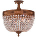 Winchester French Gold Clear Crystal 4 Light Semi-Flushmount - Semi-Flushmounts