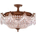 Winchester French Gold Clear Crystal 4 Light Semi-Flushmount - Semi-Flushmounts