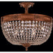 Winchester French Gold Clear Crystal 6 Light Semi-Flushmount - Semi-Flushmounts