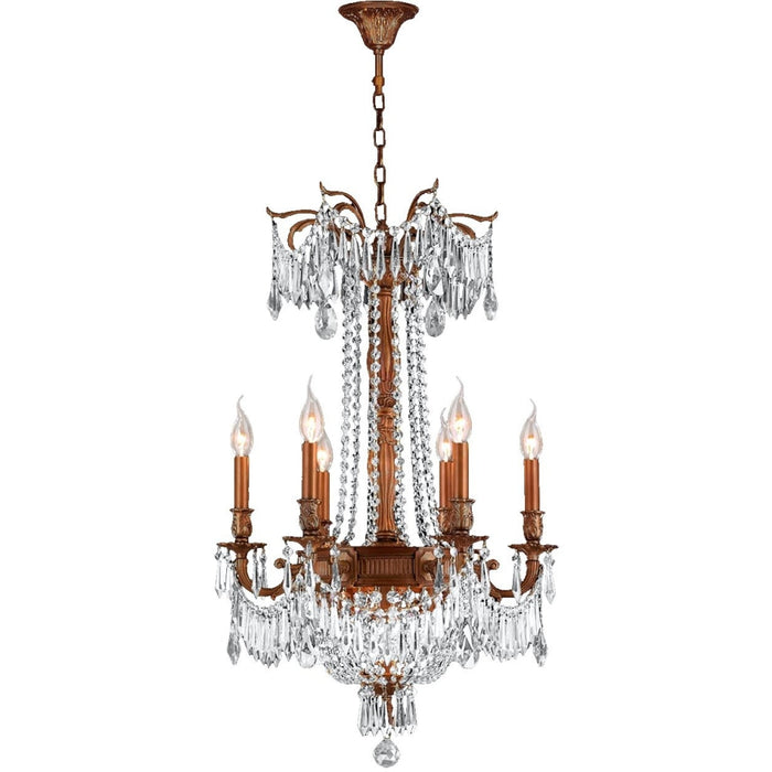 Winchester French Gold Clear Crystal 9 Light Chandelier - Chandeliers