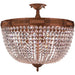 Winchester French Gold Clear Crystal 9 Light Semi-Flushmount - Semi-Flushmounts