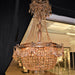 Winchester French Gold Golden Teak Crystal 10 Light Chandelier - Chandeliers